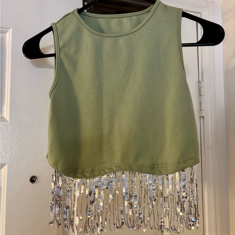 SHEIN Green Top with Sequins